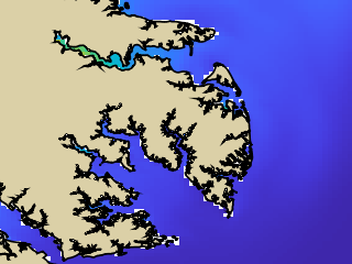 VIMS jellyfish map for today, Mathews County