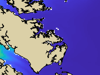 VIMS jellyfish map for today, Poquoson