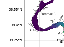 NOAA Potomac River jellyfish map for today, Stafford County